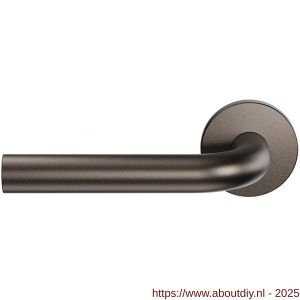 GPF Bouwbeslag Anastasius 1000.A1-00 L/R Aka L-model 19 mm deurkruk gatdeel op rond rozet links-rechtswijzend Dark blend - A21009960 - afbeelding 1