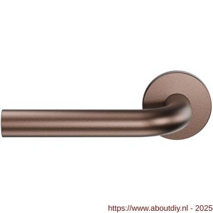 GPF Bouwbeslag Anastasius 1000.A2-00 L/R Aka L-model 19 mm deurkruk gatdeel op rond rozet links-rechtswijzend Bronze blend - A21009961 - afbeelding 1
