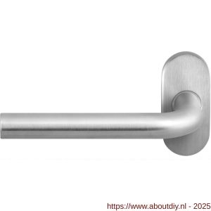 GPF Bouwbeslag RVS 1001.09-04L GPF1001.04L Aka deurkruk gatdeel op ovaal rozet RVS 70x32x10 mm linkswijzend RVS geborsteld - A21009965 - afbeelding 1