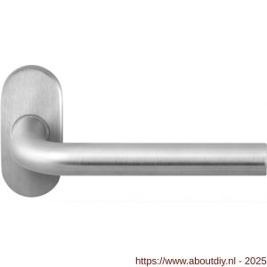 GPF Bouwbeslag RVS 1001.09-04R GPF1001.04R Aka deurkruk gatdeel op ovaal rozet RVS 70x32x10 mm rechtswijzend RVS geborsteld - A21009966 - afbeelding 1