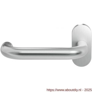 GPF Bouwbeslag RVS 1005.09-04L GPF1005.04L Hoa deurkruk gatdeel op ovaal rozet 70x32x10 mm linkswijzend RVS geborsteld - A21009968 - afbeelding 1