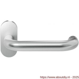 GPF Bouwbeslag RVS 1005.09-04R GPF1005.04R Hoa deurkruk gatdeel op ovaal rozet 70x32x10 mm rechtswijzend RVS geborsteld - A21009969 - afbeelding 1