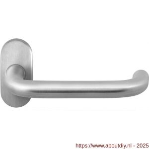 GPF Bouwbeslag RVS 1006.09-04R GPF1006.04R Hoa deurkruk gatdeel op ovaal rozet 70x32x10 mm rechtswijzend RVS geborsteld - A21009972 - afbeelding 1