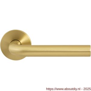GPF Bouwbeslag Entree 100VRP4 L-model 19 mm deurkruk op rozet 53x6,5 mm PVD mat messing - A21009211 - afbeelding 1