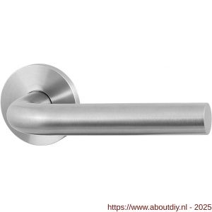 GPF Bouwbeslag Entree 100VRR L-model 19 mm deurkruk gatdeel op ozet 53x6,5 mm rechtswijzend RVS geborsteld - A21009976 - afbeelding 1