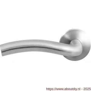 GPF Bouwbeslag RVS 1010.09-00L GPF1010.00L Kui deurkruk gatdeel op rond rozet RVS 50x8 mm linkswijzend RVS geborsteld - A21009982 - afbeelding 1