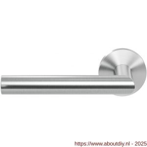 GPF Bouwbeslag RVS 1015.09-00L/R GPF1015.00L/R Toi deurkruk gatdeel op rond rozet RVS 50x8 mm links-rechtswijzend RVS geborsteld - A21009984 - afbeelding 1