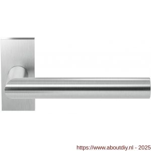 GPF Bouwbeslag RVS 1015.09-01R GPF1015.01R Toi deurkruk gatdeel op rechthoekige rozet RVS 70x32x10 mm rechtswijzend RVS geborsteld - A21009986 - afbeelding 1