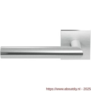 GPF Bouwbeslag RVS 1015.09-02L GPF1015.02L Toi deurkruk gatdeel op vierkant rozet RVS 50x50x8 mm linkswijzend RVS geborsteld - A21009987 - afbeelding 1