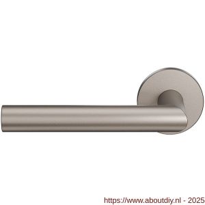 GPF Bouwbeslag Anastasius 1015.A3-00 L/R Toi L-haaks model 19 mm deurkruk gatdeel op rond rozet links-rechtswijzend Mocca blend - A21009993 - afbeelding 1