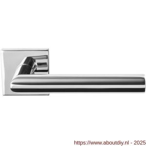 GPF Bouwbeslag RVS 1015.49-02R Toi L-haaks model deurkruk gatdeel 19 mm rechtswijzend op vierkant rozet RVS gepolijst - A21013814 - afbeelding 1