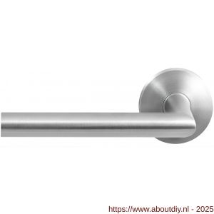 GPF Bouwbeslag RVS 1016.09-00L/R GPF1016.00L/R Toi deurkruk gatdeel op rond rozet RVS 50x8 mm links-rechtswijzend RVS geborsteld - A21009995 - afbeelding 1