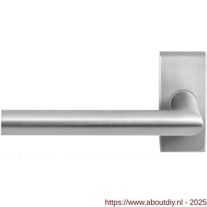 GPF Bouwbeslag RVS 1016.09-01L GPF1016.01L Toi deurkruk gatdeel op rechthoekige rozet RVS 70x32x10 mm linkswijzend RVS geborsteld - A21009996 - afbeelding 1