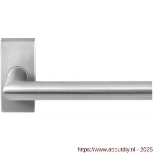 GPF Bouwbeslag RVS 1016.09-01R GPF1016.01R Toi deurkruk gatdeel op rechthoekige rozet RVS 70x32x10 mm rechtswijzend RVS geborsteld - A21009997 - afbeelding 1
