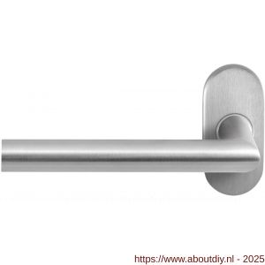 GPF Bouwbeslag RVS 1016.09-04L GPF1016.04L Toi deurkruk gatdeel op ovaal rozet RVS 70x32x10 mm linkswijzend RVS geborsteld - A21010000 - afbeelding 1