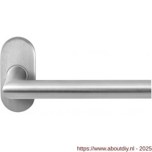 GPF Bouwbeslag RVS 1016.09-04R GPF1016.04R Toi deurkruk gatdeel op ovaal rozet RVS 70x32x10 mm rechtswijzend RVS geborsteld - A21010001 - afbeelding 1