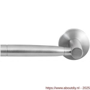 GPF Bouwbeslag RVS 1030.09-00L/R GPF1030.00L/R Puna deurkruk gatdeel op rond rozet RVS 50x8 mm links-rechtswijzend RVS geborsteld - A21010007 - afbeelding 1