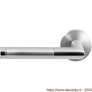 GPF Bouwbeslag RVS 1040.09/49-00L/R GPF1040.00L/R Kohu Duo deurkruk gatdeel op rond rozet 50x8 mm links-rechtswijzend RVS geborsteld-RVS gepolijst - A21013816 - afbeelding 1