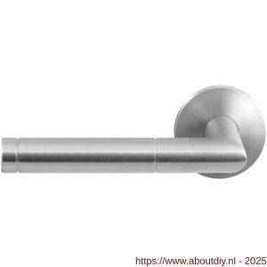GPF Bouwbeslag RVS 1042.09-00L/R GPF1042.00L/R Kohu deurkruk gatdeel op rond rozet RVS 50x8 mm links-rechtswijzend RVS geborsteld - A21010008 - afbeelding 1