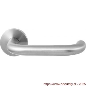 GPF Bouwbeslag Entree 105VRR U-model 19 mm deurkruk gatdeel op rozet 53x6 mm rechtswijzend RVS geborsteld - A21010012 - afbeelding 1