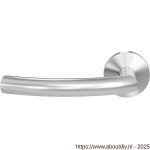 GPF Bouwbeslag RVS GPF1075.09-00L/R Tonga deurkruk gatdeel op rond rozet RVS 50x8 mm links-rechtswijzend RVS geborsteld - A21010017 - afbeelding 1