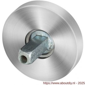 GPF Bouwbeslag RVS 1100.00.400 rozet rond 50x8 mm met vastgelaste knopvastzetter RVS geborsteld - A21011512 - afbeelding 1
