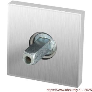 GPF Bouwbeslag RVS 1100.02.400 rozet vierkant 50x50x8 mm met vastgelaste knopvastzetter RVS geborsteld - A21011513 - afbeelding 1
