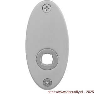 GPF Bouwbeslag RVS 1100.03L/R ovaal platte rozet 80x38x2 mm links-rechtswijzend RVS geborsteld - A21003654 - afbeelding 1