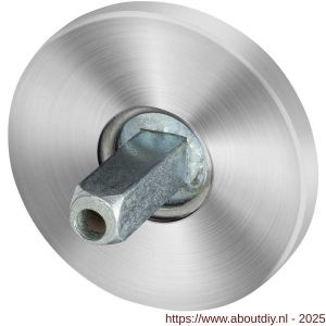 GPF Bouwbeslag RVS 1100.05.400 rozet rond 50x6 mm met vastgelaste knopvastzetter RVS geborsteld - A21011514 - afbeelding 1