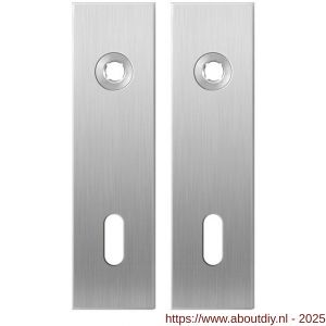 GPF Bouwbeslag RVS 1100.15 BB72 kortschild rechthoekig enkelverend 169x46x8,5 mm BB72 RVS geborsteld - A21003884 - afbeelding 1