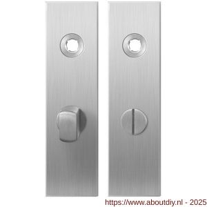 GPF Bouwbeslag RVS 1100.15 WC55/8 normaal kortschild rechthoekig enkelverend 169x46x8,5 mm WC55/8 normale knop RVS geborsteld - A21003880 - afbeelding 1