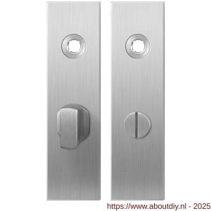 GPF Bouwbeslag RVS 1100.15 WC57/5 groot kortschild rechthoekig enkelverend 169x46x8,5 mm WC57/5 grote knop RVS geborsteld - A21003915 - afbeelding 1