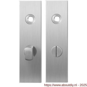 GPF Bouwbeslag RVS 1100.15 WC57/5 normaal kortschild rechthoekig enkelverend 169x46x8,5 mm WC57/5 normale knop RVS geborsteld - A21003914 - afbeelding 1