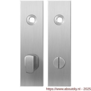 GPF Bouwbeslag RVS 1100.15 WC72/8 groot kortschild rechthoekig enkelverend 169x46x8,5 mm WC72/8 grote knop RVS geborsteld - A21003923 - afbeelding 1