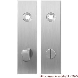 GPF Bouwbeslag RVS 1100.15 WC72/8 normaal kortschild rechthoekig enkelverend 169x46x8,5 mm WC72/8 normale knop RVS geborsteld - A21003922 - afbeelding 1