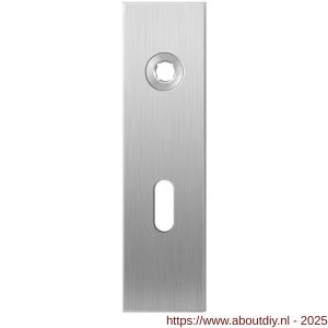 GPF Bouwbeslag RVS 1100.15L BB56 deurkruk gatdeel linkswijzend kortschild rechthoekig 169x46x8,5 mm BB56 RVS geborsteld - A21003983 - afbeelding 1
