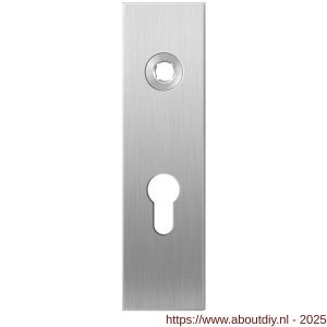 GPF Bouwbeslag RVS 1100.15L PC55 deurkruk gatdeel linkswijzend kortschild rechthoekig 169x46x8,5 mm PC55 RVS geborsteld - A21003985 - afbeelding 1