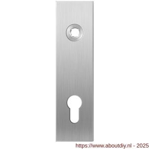 GPF Bouwbeslag RVS 1100.15R PC72 deurkruk gatdeel rechtswijzend kortschild rechthoekig 169x46x8,5 mm PC72 RVS geborsteld - A21003991 - afbeelding 1