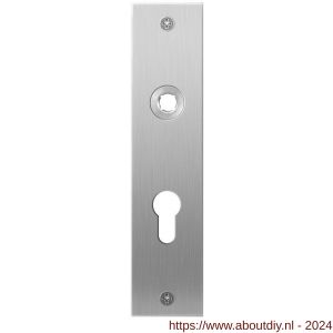 GPF Bouwbeslag RVS 1100.16L/R PC55 deurkruk gatdeel links-rechtswijzend plaatschild rechthoekig zonder veer 181x41x2 mm PC55 RVS geborsteld - A21003995 - afbeelding 1