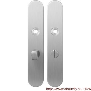 GPF Bouwbeslag RVS GPF1100.20 WC55/8 normaal langschild afgerond enkelverend 218x40x8,5 mm WC55/8 normale deurknop RVS geborsteld - A21004225 - afbeelding 1
