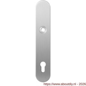 GPF Bouwbeslag RVS GPF1100.20L PC92 langschild gatdeel afgerond 218x40x8,5 mm PC92 linkswijzend RVS geborsteld - A21004266 - afbeelding 1