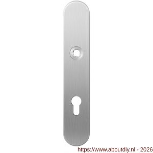 GPF Bouwbeslag RVS GPF1100.20R PC72 langschild gatdeel afgerond 218x40x8,5 mm PC72 rechtsdraaiend RVS geborsteld - A21004269 - afbeelding 1