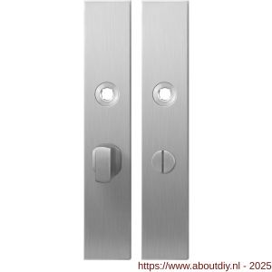 GPF Bouwbeslag RVS GPF1100.25 WC55/8 groot langschild rechthoekig enkelverend 218x40x8,5 mm WC55/8 grote deurknop RVS geborsteld - A21004281 - afbeelding 1