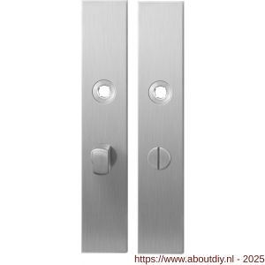 GPF Bouwbeslag RVS GPF1100.25 WC55/8 normaal langschild rechthoekig enkelverend 218x40x8,5 mm WC55/8 normale deurknop RVS geborsteld - A21004280 - afbeelding 1