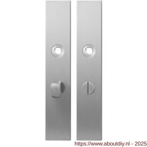 GPF Bouwbeslag RVS GPF1100.25 WC57/5 normaal langschild rechthoekig enkelverend 218x40x8,5 mm WC57/5 normale deurknop RVS geborsteld - A21004289 - afbeelding 1