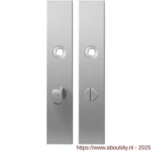 GPF Bouwbeslag RVS GPF1100.25 WC63/8 normaal langschild rechthoekig enkelverend 218x40x8,5 mm WC63/8 normale deurknop RVS geborsteld - A21004298 - afbeelding 1