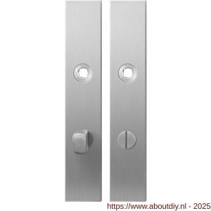 GPF Bouwbeslag RVS GPF1100.25 WC72/8 normaal langschild rechthoekig enkelverend 218x40x8,5 mm WC72/8 normale deurknop RVS geborsteld - A21004305 - afbeelding 1