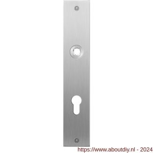 GPF Bouwbeslag RVS 1100.26L/R PC72 deurkruk gatdeel links-rechtswijzend plaatschild rechthoekig zonder veer 220x40x2 mm PC72 RVS geborsteld - A21004022 - afbeelding 1