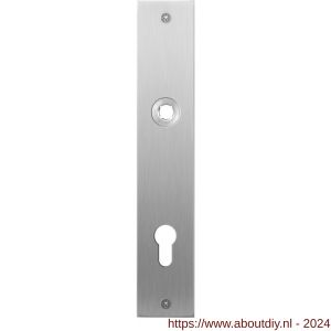 GPF Bouwbeslag RVS 1100.26L/R PC85 deurkruk gatdeel links-rechtswijzend plaatschild rechthoekig zonder veer 220x40x2 mm PC85 RVS geborsteld - A21004023 - afbeelding 1