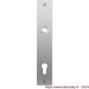 GPF Bouwbeslag RVS 1100.26L/R PC92 deurkruk gatdeel links-rechtswijzend plaatschild rechthoekig zonder veer 220x40x2 mm PC92 RVS geborsteld - A21004024 - afbeelding 1